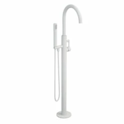 Robinet Mitigeur De Baignoire Sur Pied, Blanc Mat, Châtelet