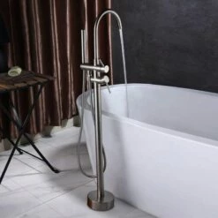 Robinet Mitigeur De Baignoire Sur Pied, Inox Brossé, Châtelet -Produits De Salle De Bain Soldes 2024 robinet mitigeur de baignoire sur pied inox brosse chatelet 3