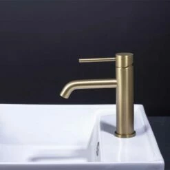 Robinet Mitigeur Lavabo Doré Brossé, Châtelet -Produits De Salle De Bain Soldes 2024 robinet mitigeur lavabo dore brosse chatelet 2