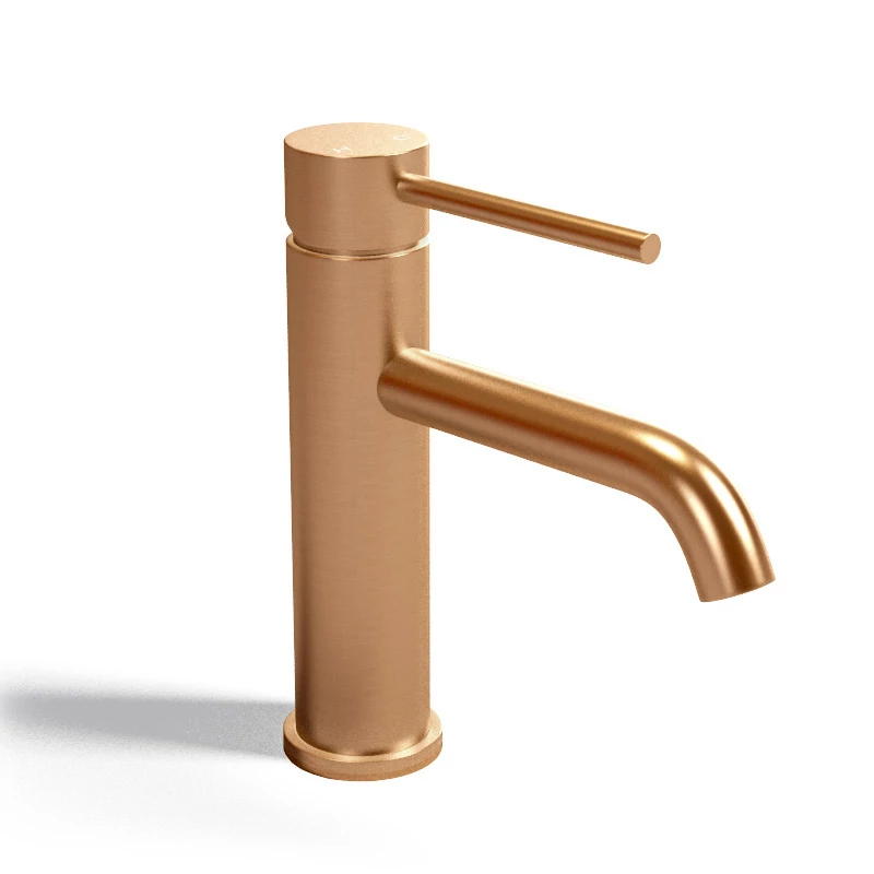 Robinet Mitigeur Lavabo Doré Rose Brossé, Châtelet 3 Robinet Mitigeur Lavabo Doré Rose Brossé, Châtelet