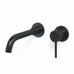 Robinet Mitigeur Lavabo Mural Encastré Noir Brossé, Châtelet