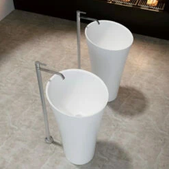 Robinet Mitigeur Lavabo Sur Pied, Chromé Brossé, Seth -Produits De Salle De Bain Soldes 2024 robinet mitigeur lavabo sur pied chrome brosse seth 2