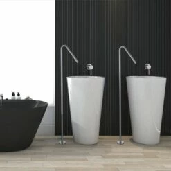 Robinet Mitigeur Lavabo Sur Pied, Inox Brossé, Châtelet -Produits De Salle De Bain Soldes 2024 robinet mitigeur lavabo sur pied inox brosse chatelet 3