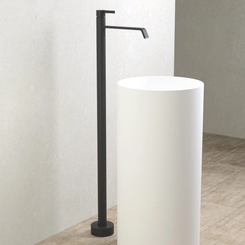 Robinet Mitigeur Lavabo Sur Pied, Noir Mat, Seth 4 Robinet Mitigeur Lavabo Sur Pied, Noir Mat, Seth – Image 2