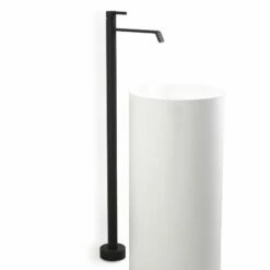 Robinet Mitigeur Lavabo Sur Pied, Noir Mat, Seth