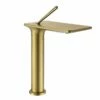 Robinet Mitigeur Lavabo Surélevé, Doré Brossé, Cascade -Produits De Salle De Bain Soldes 2024 robinet mitigeur lavabo sureleve dore brosse cascade