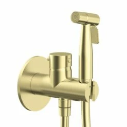 Set Douchette Hygiénique Encastrée, Doré Brossé, Châtelet