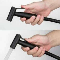 Set Douchette Hygiénique Encastrée, Noir Mat -Produits De Salle De Bain Soldes 2024 set douchette hygienique encastree noir mat 3