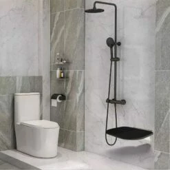 Siège De Douche Repliable, Noir -Produits De Salle De Bain Soldes 2024 siege de douche repliable noir 4