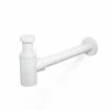 Siphon En Inox, Finition Blanc Mat -Produits De Salle De Bain Soldes 2024 siphon en inox finition blanc mat