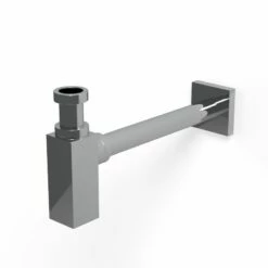 Siphon Lavabo Bouteille Carré Inox Poli Chromé