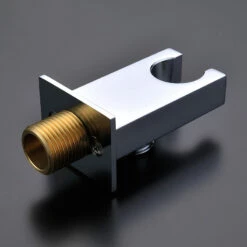 Support Douchette Carré Avec Prise D'eau, Chromé -Produits De Salle De Bain Soldes 2024 support douchette carre avec prise d eau chrome 1