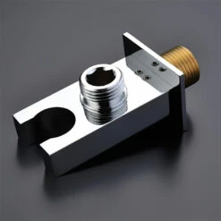 Support Douchette Carré Avec Prise D'eau, Chromé -Produits De Salle De Bain Soldes 2024 support douchette carre avec prise d eau chrome 2