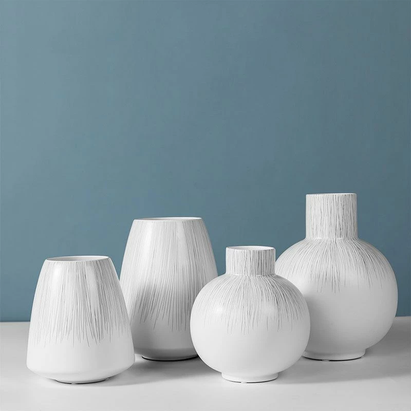 Vase En Céramique, 2 Dimensions, Blanc 9 Vase En Céramique, 2 Dimensions, Blanc – Image 7