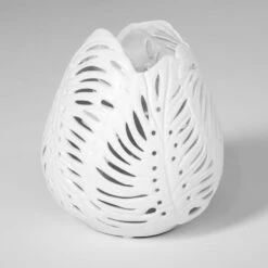 Vase En Céramique, Ajouré, Blanc