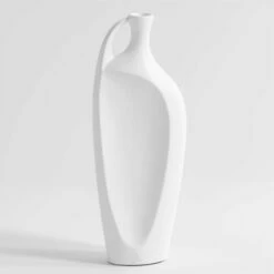 Vase En Céramique Avec Anse, Blanc