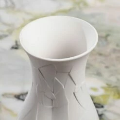 Vase En Céramique, Blanc -Produits De Salle De Bain Soldes 2024 vase en ceramique blanc 4