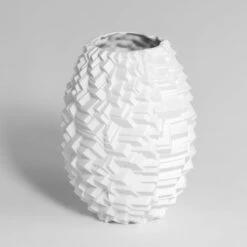 Vase En Porcelaine, Déstructuré, Blanc