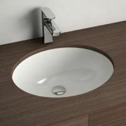 Vasque à Encastrer Par Dessous 49x39 Cm Ovale Céramique, Asako -Produits De Salle De Bain Soldes 2024 vasque a encastrer par dessous ovale 48x39 cm ceramique asako 1