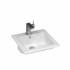 Vasque à Encastrer Par Dessus 42,2x42,2 Cm Carrée, Céramique, Amiri -Produits De Salle De Bain Soldes 2024 vasque a encastrer par dessus carree 422x422 mm ceramique amiri 4