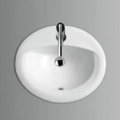Vasque à Encastrer Par Dessus 52 X 46 Cm Ovale Céramique, Pure -Produits De Salle De Bain Soldes 2024 vasque a encastrer par dessus ovale 53 x 445 cm ceramique pure 2