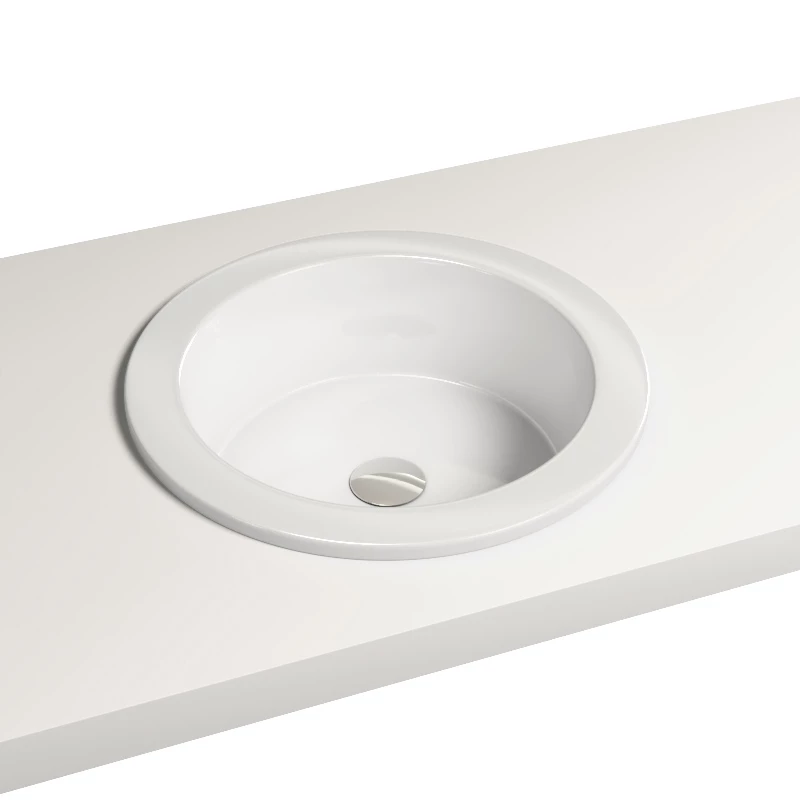 Vasque à Encastrer Par Dessus 42,5 Cm Ronde, Céramique, Cali 3 Vasque à Encastrer Par Dessus 42,5 Cm Ronde, Céramique, Cali