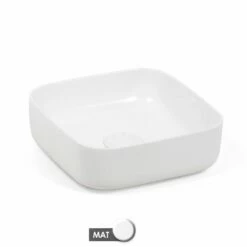 Vasque à Poser 37,5 X 37,5 Cm Carrée, Céramique, Blanc Mat, Made In France, Kami -Produits De Salle De Bain Soldes 2024 vasque a poser 375 x 375 cm carree ceramique blanc mat made in france kami 4