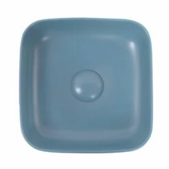 Vasque à Poser 37,5 X 37,5 Cm Carrée, Céramique, Bleu Mat, Made In France, Kami -Produits De Salle De Bain Soldes 2024 vasque a poser 375 x 375 cm carree ceramique bleu mat made in france kami 3