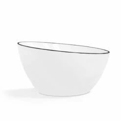 Vasque à Poser 41 X 37 Cm Ronde, Céramique, Blanc Brillant Avec Liseré Noir, Made In France, Fil -Produits De Salle De Bain Soldes 2024 vasque a poser 41 x 37 cm ronde ceramique blanc brillant avec lisere noir made in france fil 2