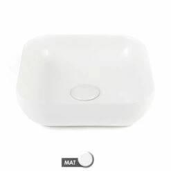 Vasque à Poser 45 X 43 Cm Carrée, Céramique, Blanc Mat, Made In France, Desvres -Produits De Salle De Bain Soldes 2024 vasque a poser 45 x 43 cm carree ceramique blanc mat made in france desvres 4