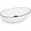 Vasque à Poser 56 X 32,5 Cm Ovale, Céramique, Blanc Avec Liseré Noir, Made In France, Fil 2 Vasque à Poser 56 X 32,5 Cm Ovale, Céramique, Blanc Avec Liseré Noir, Made In France, Fil -Produits De Salle De Bain Soldes 2024 vasque a poser 56 x 325 cm ovale ceramique blanc avec lisere noir made in france fil