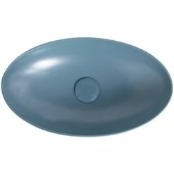 Vasque à Poser 56 X 32,5 Cm Ovale, Céramique, Bleu Mat, Made In France, Desvres -Produits De Salle De Bain Soldes 2024 vasque a poser 56 x 325 cm ovale ceramique bleu mat made in france desvres 3