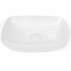 Vasque à Poser 58 X 41 Cm Rectangulaire, Céramique, Blanc, Made In France, Desvres -Produits De Salle De Bain Soldes 2024 vasque a poser 58 x 41 cm rectangulaire ceramique blanc made in france desvres 2