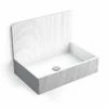 Vasque à Poser 60x38 Cm, Aspect Béton Blanc, Roneo -Produits De Salle De Bain Soldes 2024 vasque a poser aspect beton blanc 60cm roneo