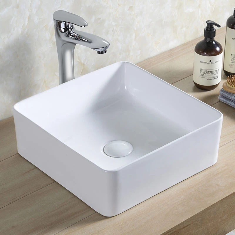 Vasque à Poser 36x36 Cm Carrée Céramique Extra Fine, Art 3 Vasque à Poser 36x36 Cm Carrée Céramique Extra Fine, Art – Image 2