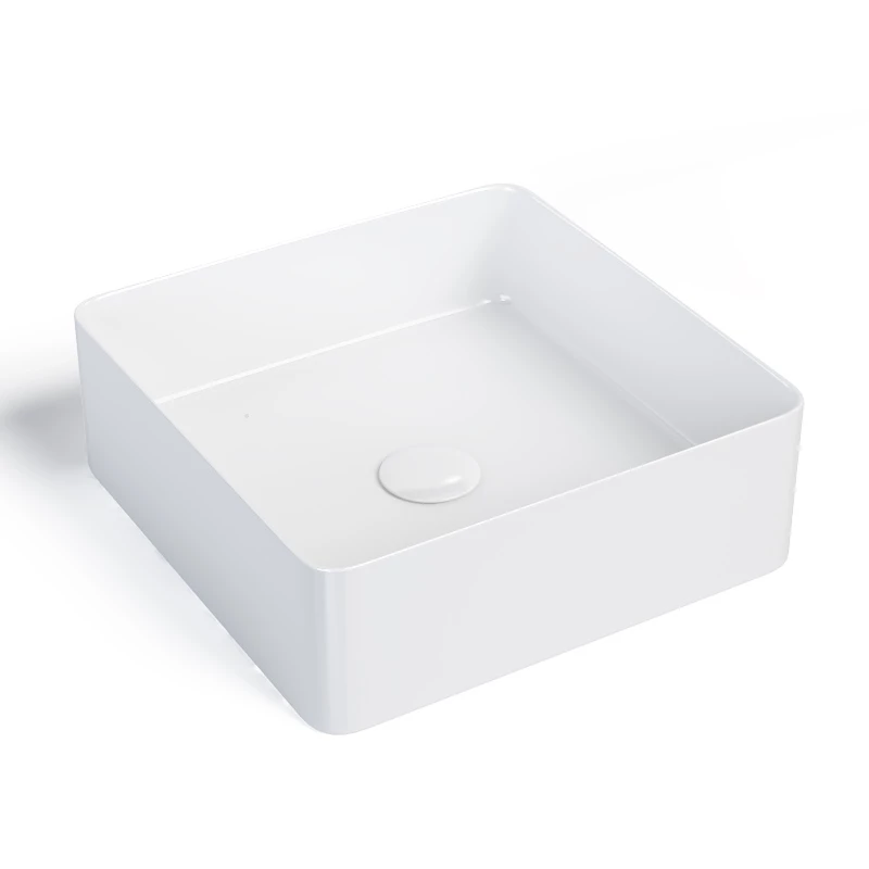 Vasque à Poser 36x36 Cm Carrée Céramique Extra Fine, Art 2 Vasque à Poser 36x36 Cm Carrée Céramique Extra Fine, Art