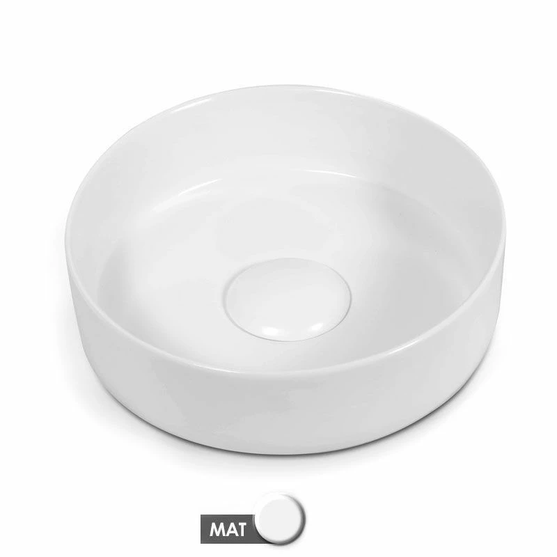 Vasque à Poser Ø34,5 Cm Ronde, Céramique, Blanc Mat, Made In France, Rosalie 6 Vasque à Poser Ø34,5 Cm Ronde, Céramique, Blanc Mat, Made In France, Rosalie – Image 4