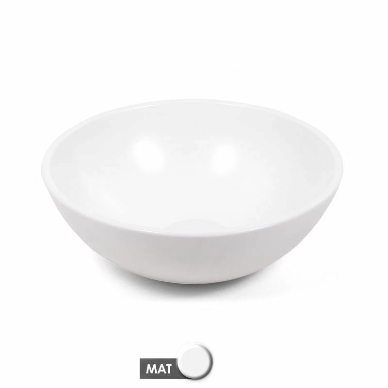 Vasque à Poser Ø37,5 Cm Ronde, Céramique, Blanc Mat, Made In France, Romi 6 Vasque à Poser Ø37,5 Cm Ronde, Céramique, Blanc Mat, Made In France, Romi – Image 4