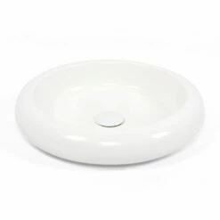 Vasque à Poser Ø42 Cm Ronde, Céramique, Blanc Mat, Made In France, Louise