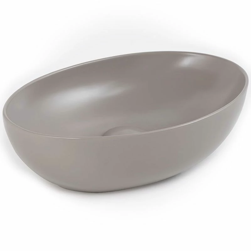 Vasque à Poser 52 X 31 Cm Ovale, Céramique, Gris Mat, Made In France, Desvres 3 Vasque à Poser 52 X 31 Cm Ovale, Céramique, Gris Mat, Made In France, Desvres