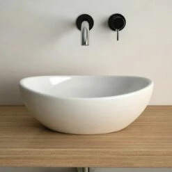 Vasque à Poser 40x33 Cm Ovale Céramique, Aoki -Produits De Salle De Bain Soldes 2024 vasque a poser ovale aoki 40 cm 3