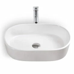 Vasque à Poser 56x36,5 Cm Ovale En Céramique, Art