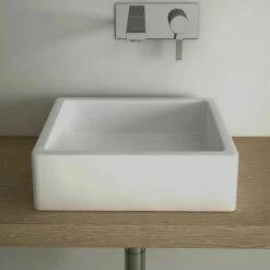 Vasque à Poser 40,5x40,5 Cm Carrée Céramique, Pure -Produits De Salle De Bain Soldes 2024 vasque a poser pure 40x40 3