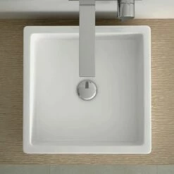 Vasque à Poser 40,5x40,5 Cm Carrée Céramique, Pure -Produits De Salle De Bain Soldes 2024 vasque a poser pure 40x40 4