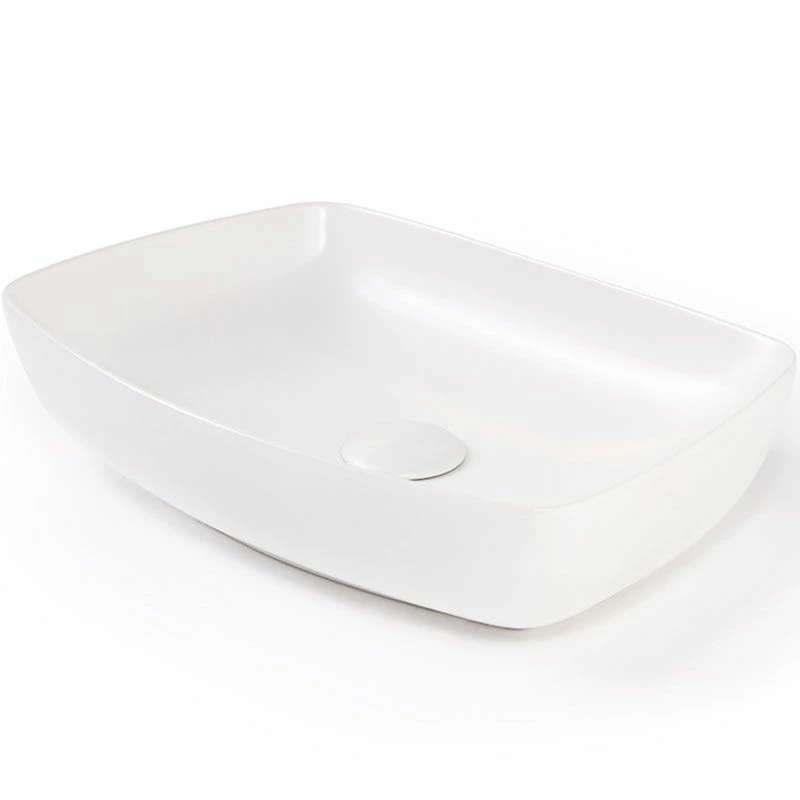 Vasque à Poser 58 X 41 Cm Rectangulaire, Céramique, Blanc Mat, Made In France, Desvres 3 Vasque à Poser 58 X 41 Cm Rectangulaire, Céramique, Blanc Mat, Made In France, Desvres