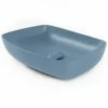 Vasque à Poser 58 X 41 Cm Rectangulaire, Céramique, Bleu Mat, Made In France, Desvres -Produits De Salle De Bain Soldes 2024 vasque a poser rectangulaire 542 x 386 cm ceramique bleu mat made in france desvres