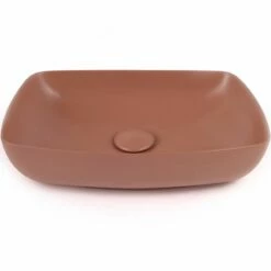 Vasque à Poser 54,2 X 38,6 Cm Rectangulaire, Céramique, Brique, Made In France, Desvres -Produits De Salle De Bain Soldes 2024 vasque a poser rectangulaire 542 x 386 cm ceramique brique made in france desvres 2