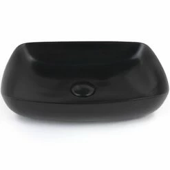 Vasque à Poser 54,2 X 38,6 Cm Rectangulaire, Céramique, Noir Mat, Made In France, Desvres -Produits De Salle De Bain Soldes 2024 vasque a poser rectangulaire 542 x 386 cm ceramique noir mat made in france desvres 2