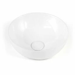 Vasque à Poser 41 X 37 Cm Ronde, Céramique, Blanc, Made In France, Desvres