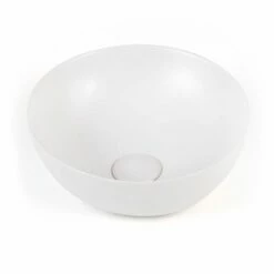 Vasque à Poser 41 X 37 Cm Ronde, Céramique, Blanc Mat, Made In France, Desvres